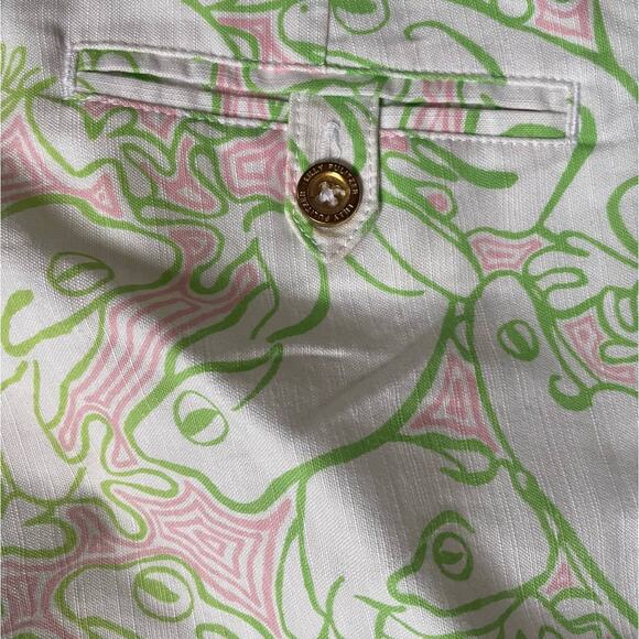 Lilly Pulitzer Originals Lilly's Pad Frog Resort Fit Capri Pants - size 4 - Picture 4 of 6
